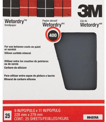 3M 99420Na - Papel de lija para secar en húmedo (25 unidades)