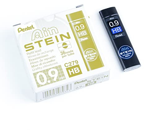 Pentel Ain STEIN C279 Feinmine, 36 Minen je Dose, 0.9 mm, Härtegrad HB (12 Dosen)