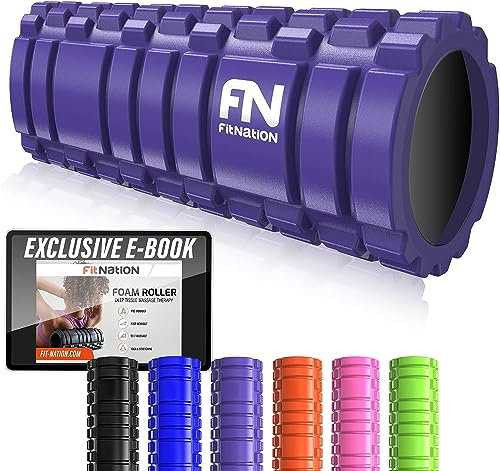 FIT NATION Faszienrolle Set mit E-Book & Video Kurs - Massage Roller für Rücken, Beine & Arme, Yoga Rolle, Fitness Rolle, Faszienrolle Rücken, Faszienrolle mit Noppen, 33 x 13 cm