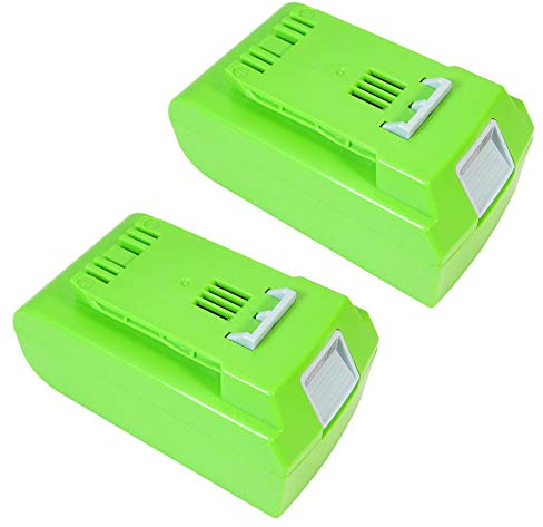 2X Trade-Shop Premium Li-Ion Akku, 24V / 4000mAh ersetzt Greenworks Tools 29322, 29807, 29837, 29842, 29852 für G24 Rasentrimmer Heckenschere Teleskop-Heckenschere Hochentaster Kettensäge Laubgebläse