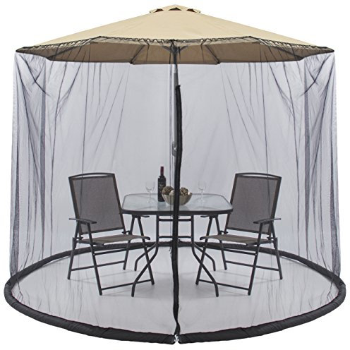 Parkland 11 ft Outdoor Garden Umbrella Table Screen Parasol Mosquito Net Cover Bug Netting Cover, Parasol Converter Cover