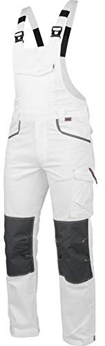 WÜRTH MODYF Arbeitslatzhose Stretch X - professionelle Arbeitshose für Herren - Latzhose mit Reißverschluss - in der Größe 66 in Weiss