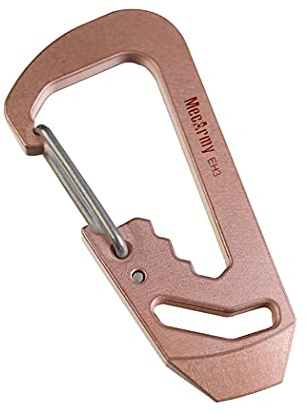 MecArmy EH3 EDC Carabiner Keychain – Everyday Carry Clip with Bottle Opener, Hex Wrench & Secure Attachment, Premium Titanium for Keys, Backpack, Outdoor & Travel