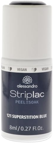 alessandro Striplac UV-Nagellack Superstition Blue – Schonend und langanhaltend – Einfache Entfernung dank Peel-Off-Technologie – Vegan und tierversuchsfrei – 8 ml