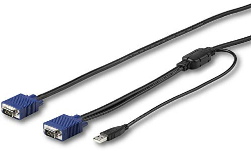StarTech Cable KVM de Consola USB VGA para Rack, 4,6m, 1920x1200 | Ajustable a distintas configuraciones de rack, Disponible en varias longitudes de cable