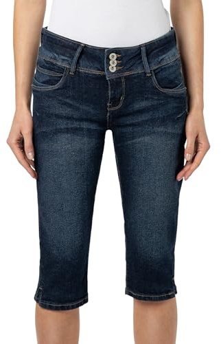 Sublevel Damen Capri Jeans Stretch-Hose aus Ring-Denim Dark-Blue L