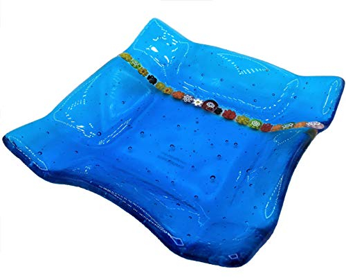 PIATTINO SVUOTATASCHE CON MURRINA VENEZIANA MADE IN ITALY (acquamare)