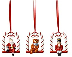 Villeroy & Boch - Nostalgic Ornaments Ornamente Schaukel Set 3-teilig Bunt, Ornament, Baumschmuck, Weihnachtsdekorationen, Deko Weihnachten, Weihnachtsdeko, Porzellan