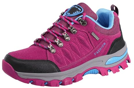 Mujeres Zapatos Trekking Senderismo, Botas para Caminar Al Aire Libre para Todas Las Estaciones, Sneakers Deportivos Bajos, Escalada, Viaje, Campamento De Pesca Rose, 39
