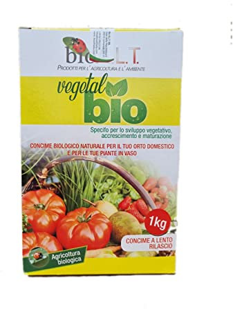 Concime VegetalBio bio A.L.T Biologico naturale per il tuo Orto Domestico e per le tue Piante in Vaso specifico per lo Sviluppo Vegetativo Accrescimento e Maturazione Granulare a Rilascio lento 1kg