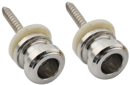 Musiclily Pro 12mm Stahl Gitarrengurt Knöpfe Strap Buttons Gitarrengurt Endknopf Gurtpins für E-Gitarre Akustikgitarre Konzertgitarre Ukulele, Nickel (2er Set)