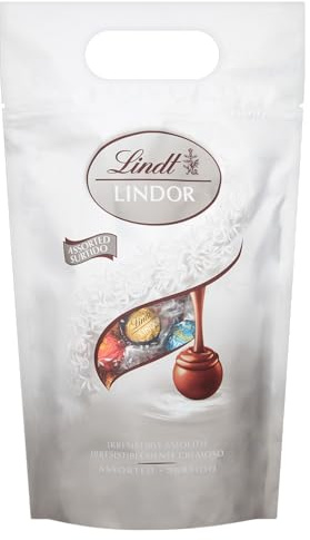 Lindt Schokolade | LINDOR Kugeln Silber Mischung, 1kg Beutel, Großpackung | ca. 78 Kugeln, Milch, 70%, Salted Caramel, Double Chocolate, zum Teilen & Verschenken, Vorrat, zartschmelzend