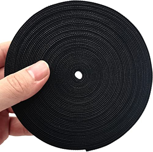 Fascette Riutilizzabili,10m x 2cm Lunghe Fascette per Cavi Regolabili Nere, 20mm Fascette Fermacavi per Gestione Cavi, Liberi di Tagliare Fascette Nylon per Cable Management