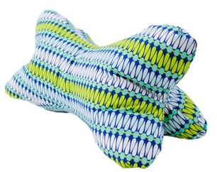 POWER INN Leseknochen groß ca. 44x23cm | Nackenkissen als Buchstütze und Lesekissen | 60° waschbar aus hochwertigem Designer-Druckstoff 100% Baumwolle (Baumwolle, Blau-Grün)