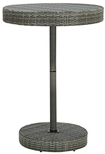 Gecheer Trädgårdsbord, sidobord, trädgårdsmöbler, bord, balkongbord, loungebord, soffbord, terrassbord, polyrotting, grå, 75,5 x 106 cm