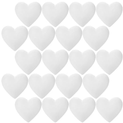 SEWACC 20 Stück Bastelschaum Herzen Styropor Modellierschaumkugel Herzförmige DIY Bastelschaum Ornamente Für Blumenarrangements Hochzeitsfeier Dekoration
