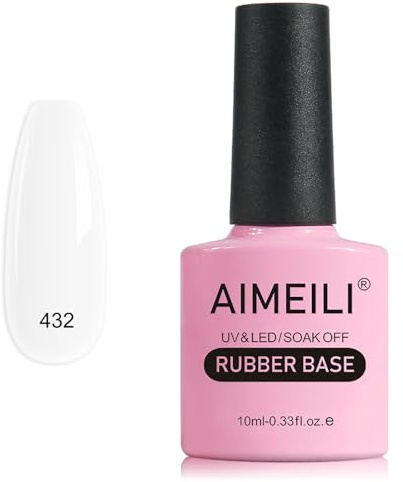 AIMEILI Rubber Base Gel Soak Off UV LED Rubber Base Coat Nägel Unterlack Gel Nagellack Maniküre 10ml (432) | Rubber Base Color, Nagel Stärker Gel, Selbstnivellierender UV Gellack, Gel für Dünne Nägel, Gel für Brüchige Nägel