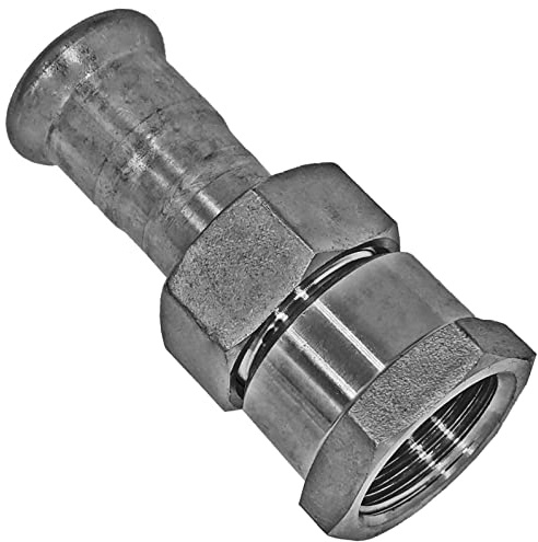 MegaHaustechnik Übergang Verschraubung 22 x 3/4“IG Pressfitting aus Edelstahl V4A für Rohr-Außendurchmesser 22mm zum Verpressen M-Kontur, mit 3/4 Zoll Innengewinde, Trinkwasser geeignet, VA INOX