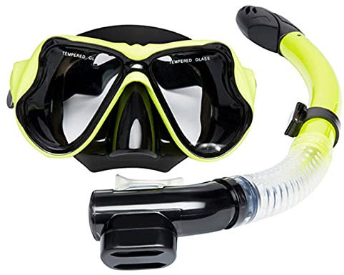 Schnorchelmasken-Set, Schnorchelset mit Tauchmaske, Trockenschnorchel, Tauchen, verstellbare Kopfbänder, einfaches Atmen mit Trockenschnorchel, geeignet für Männer, Frauen, Erwachsene (Rosa) (Gr