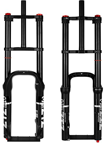 splumzer [EU Stock Horquilla MTB,Horquilla de Suspensión de Bicicleta 20 4.0 para Bicicleta de Montaña Air Double Shoulder Downhill Rappel Amortiguador MTB/QR/Am