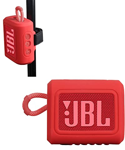 Hermitshell Silicone Sleeve is Suitable for JBL GO 4 /JBL GO 3 Wasserfester, tragbarer Lautsprecher(Rot)(Nur Silikonabdeckung)