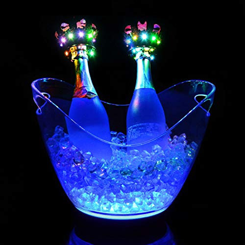 Collic Seaux de Glace À Led, Couleurs Changeant de Seau de Refroidisseur À Led Bodet de Glace Étanche, 7 Godet de Glace Lumineux À Gradient de Couleur, Décoration de La Maison/Dégradé de Couleur