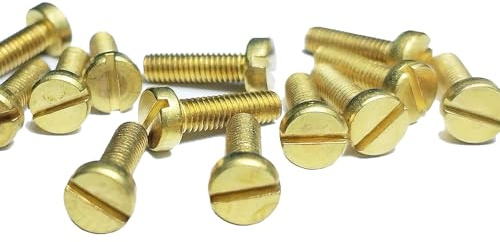 M2x10mm Zylinderschrauben mit Schlitz Messing Zylinderkopf Maschinenschrauben 100 Stück Gold