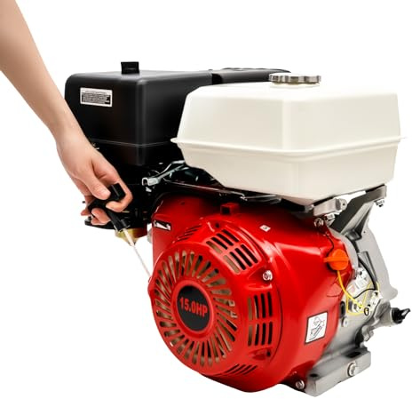 TuBaSaki 420CC Engine 15 HP 4 Stroke OHV Horizontal Gas Engine Gas Powered Motor Pull Start Petrol Engine Replaces Go Kart Motor Garden