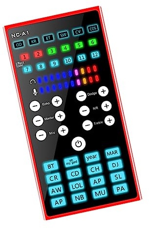 OSALADI Carte Son Changeur de Voix Portable pour Téléphone et Ordinateur Réverbération Bruit, en Métal, pour Diffusion en Direct