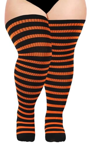 Moon Wood Overknees Strümpfe Damen Halloween Karneval Festival Thigh Highs Socks Extra Lang Überknie Kniestrümpfe Damen Baumwoll Oberschenkelhohe Socken Große Größen