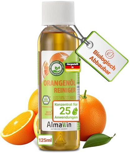 AlmaWin miljövänlig apelsinolja rengöringsmedel 125 ml, fettlösande, koncentrat, vegansk
