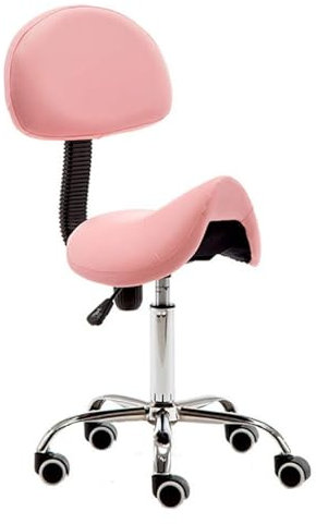 Ergonomischer Sattelhocker mit Rückenlehne für Labor, Klinik, Zahnarzt - Höhenverstellbarer Rollstuhl mit Rollen für Salon, Massage, Büro