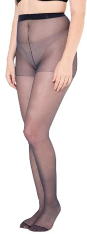 Ulla Popken Collant da donna, qualità Helanca, 20 denari, opachi, nero, 48/50, Nero, 48-50