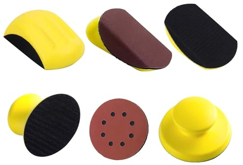 MINZHI Pack of 2 Hand Sanding Blocks 5 Inch Round Hand Sanding Block Mouse Hand Sanding Block Sanding Block Hand Sanding Block Suitable for Polishing Car Bodies, Furniture, Metal and Handmade Art