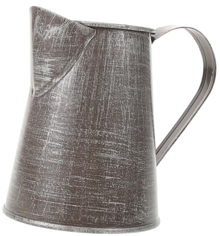 IMIKEYA Retro Iron Flowerpot Vintage Metal Jug Pitcher Decorative Flower Container for Bouquets for Home Garden Display