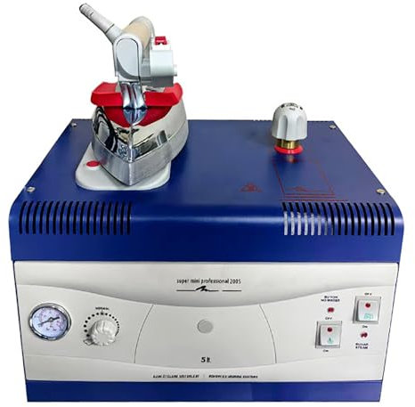 LBMED Générateur Vapeur en Fer 2400W, Fer À Vapeur Électrique Industriel avec Réservoir d'eau 5L Et Manomètre, Réglage Température du Fer Entre 150-230℃,sans Gouttelettes d'eau,pour Nettoyeur À Sec