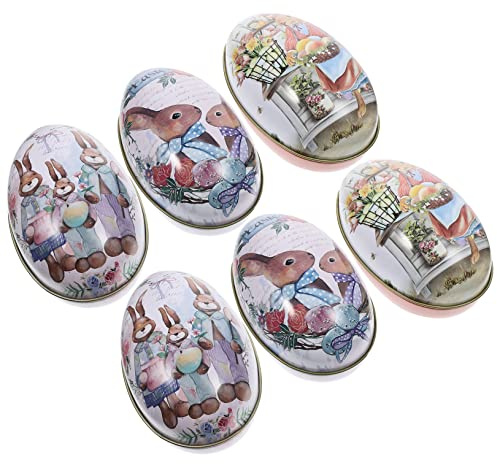 COHEALI Egg Carton 6pcs Easter Egg Candy Box Candy Bar Containers Snack Cups Fillers Rockets Candy De Bonbon Candy Wrappers Cartons Candy Jar Cookie Tins Portable Cookies Case Iron