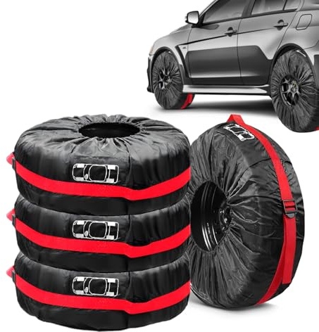 Bocguy 4 Stück Reifentasche, 19-23 Zoll Reifenabdeckung, Reifenschutzhülle, Reifensäcke mit Tragegriff, Reifentüten Waterproof und Staubdicht für Sauberer Transport und Lagerung(Durchmesser 80 cm)