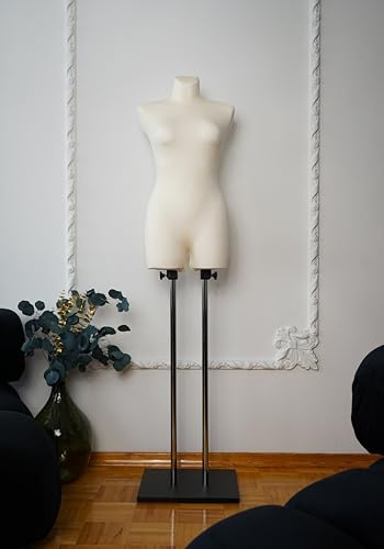 AILANT Manichino da sarto, da donna, manichino da donna, con fodera in ecru M/L