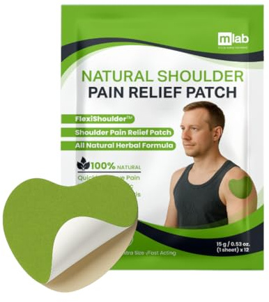 FlexiShoulder - Cerotti naturali per il sollievo della spalla, cerotti riscaldanti transdermici a base di erbe con assenzio, aiuto di lunga durata per tensioni muscolari, articolari e della cuffia dei