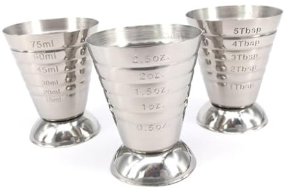 Cabilock Misurino Cocktail Professionale Acciaio Inossidabile Misuratore per Gin e Altri Drink Capacità Graduata e Design Tapered per Misurazioni Precise Accessorio Bar Multifunzionale