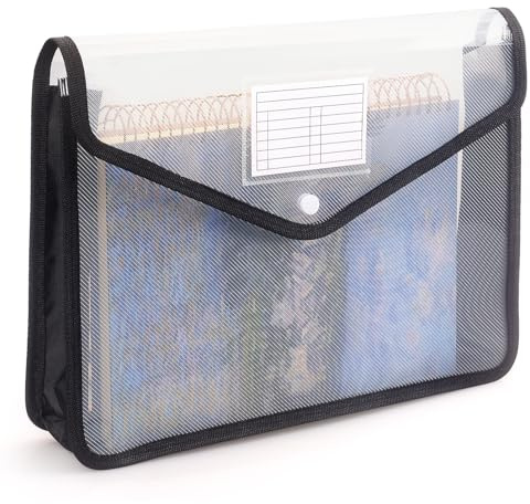Tamaki Plastic Expanding File Folder, Fit Letter/A4 Size, Black, 1 Pack