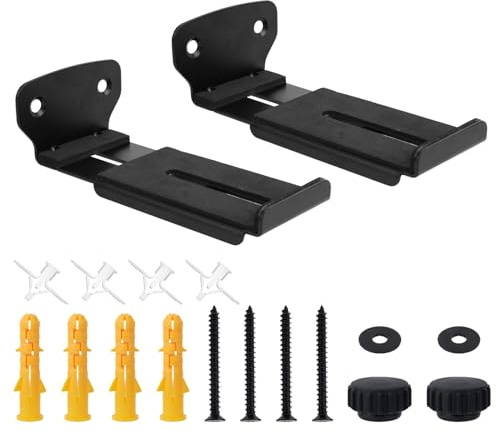 Goktvai 1 Pair Soundbar Wall Mount, Sound Bar Mounts Under TV Depth Adjustable 4.2 Inches - 6.4 Inches Hold up to 38 lbs Soundbar Shelf for LG Sony and More (Black)