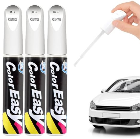 Hyleara 3 Stück Auto Lackstift Weiß je 12 ml zur Kratzerreparatur | Autolack Kratzer Entferner Weiß, Autolack Reparaturset mit Pinsel, Für Kratzer und Lackschäden, die meisten Autos, Motorräder