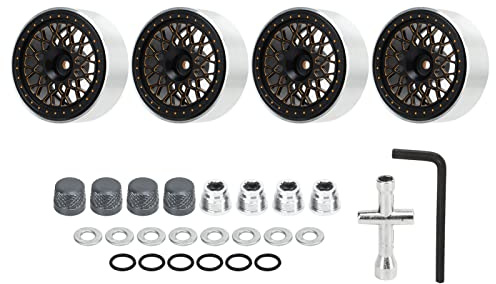 Floolinct RC Beadlock Wheel Rim Aluminum Alloy Hub Wheel Cover Wrench Tool 1/10 RC Car 4pcs