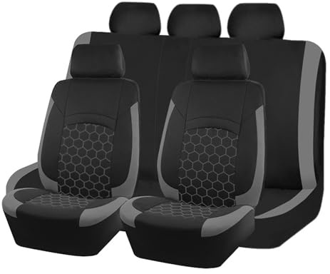 VAEVEN Autositzbezüge für Suzuki SX4 S Cross 2017-2021 2022 2023 2024 2025 2026, Komfortabel Sitzbezüge Auto Set, Autoschonbezüge Vordersitze & Rückbank Auto-Sitzbezüge Autozubehör,B Grey