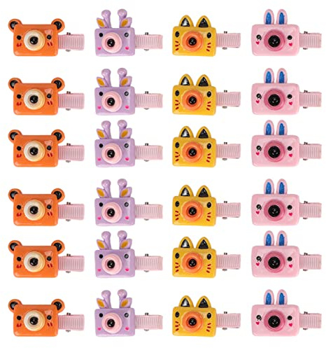 Pet Hair Clips Resin Cute Mini Camera Shape Dog Hair Barrettes for Small Teddy Mini Teacup Yorkie Pet Kitten 24pcs Stylish Safe Material Ideal Gifts