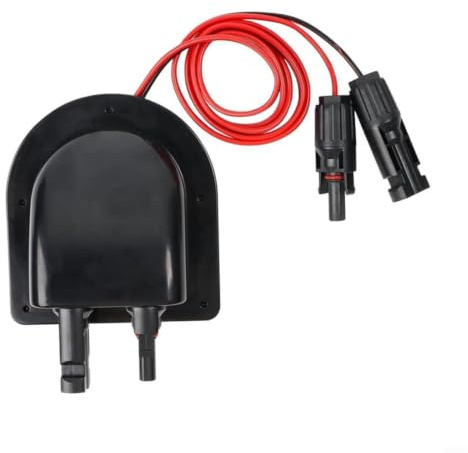 Soleilux Passacavo solare IP68 per montaggio a tetto di camper, ABS resistente alle intemperie con doppio ingresso per impianti solari (nero)