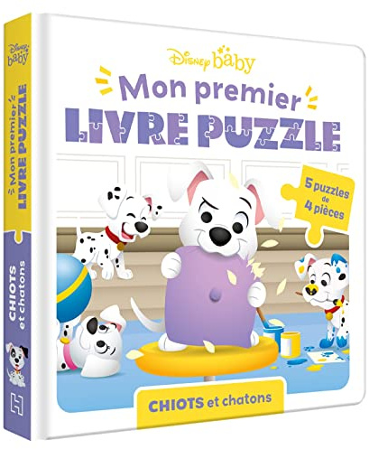 DISNEY BABY - Mon Premier Livre Puzzle - 5 puzzles 4 pièces - Chiots et chatons: Chiots et chatons