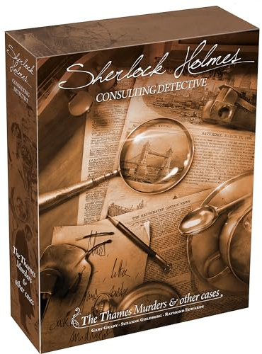 Asmodee Sherlock Holmes Consulting Detective - The Thames Murders & Other Cases Board Game - Captivating Mystery Game for Kids & Adults, Ages 14+, 1-8 Players, 90 Min Playtime